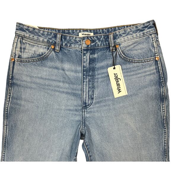 Wrangler Wanderer 622 High-Rise Flare Jeans 32x32 Light Distress Denim NEW Read* - Picture 6 of 16